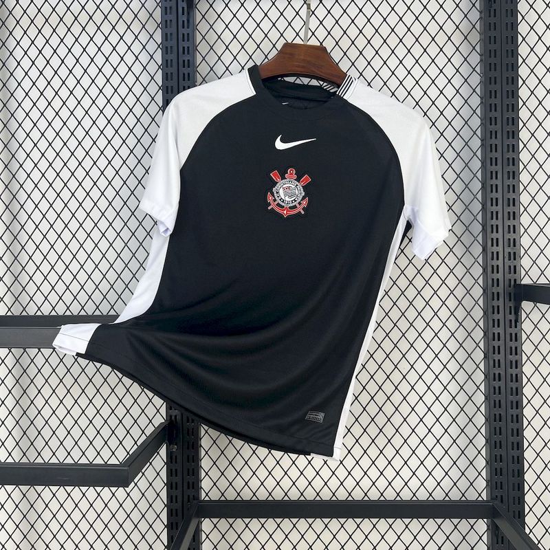 Camisa Corinthians 2025 - Preta e Branca - Masculina