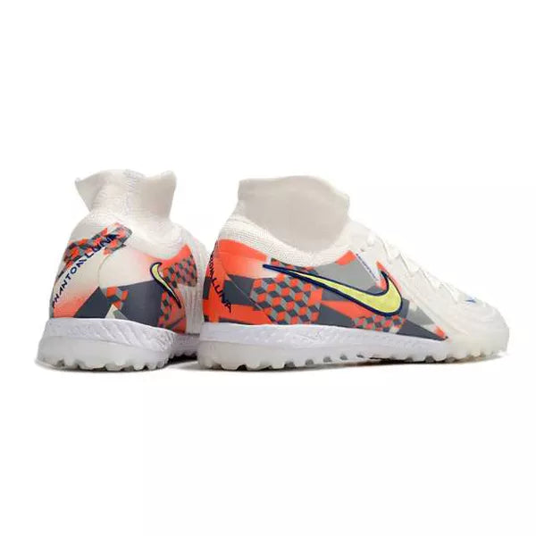 Chuteira Society Nike React Phantom (TF) - Branco/Colorido