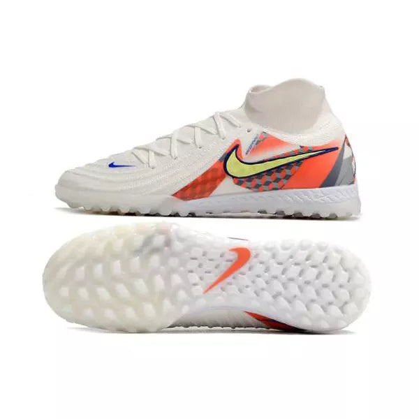 Chuteira Society Nike React Phantom (TF) - Branco/Colorido