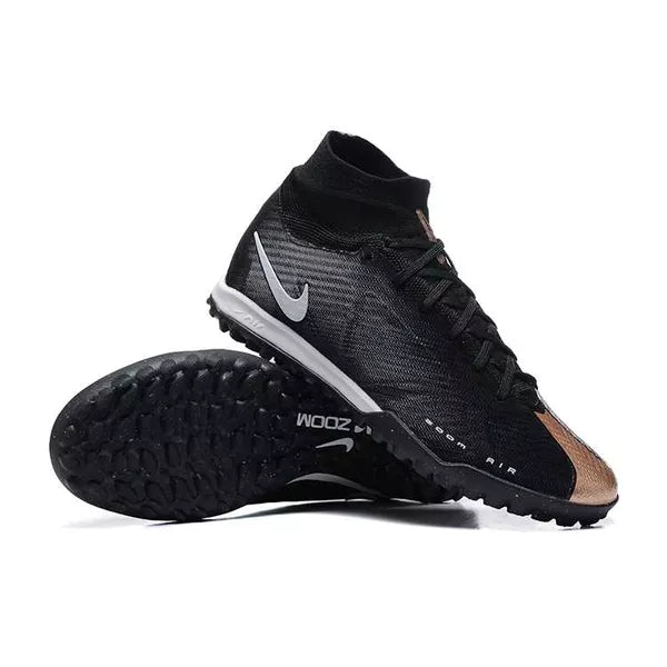 Chuteira Society Nike Air Zoom Mercurial (TF) - Preta e Cobre - Botinha