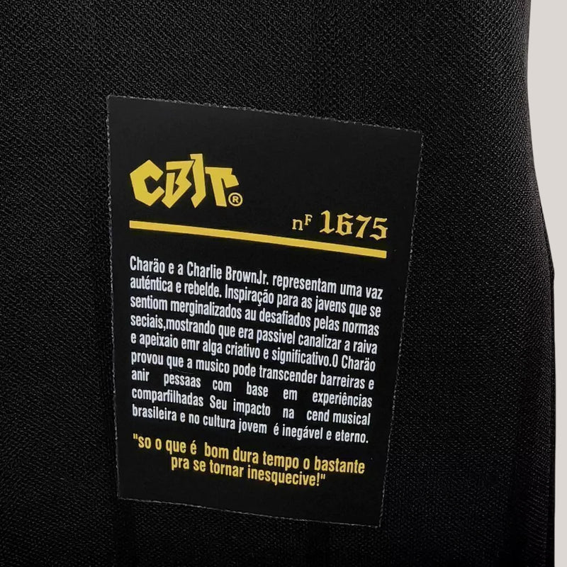 Camisa Santos Charlie Brown Jr 24/25 - Torcedor Masculina - Preta/Dourada