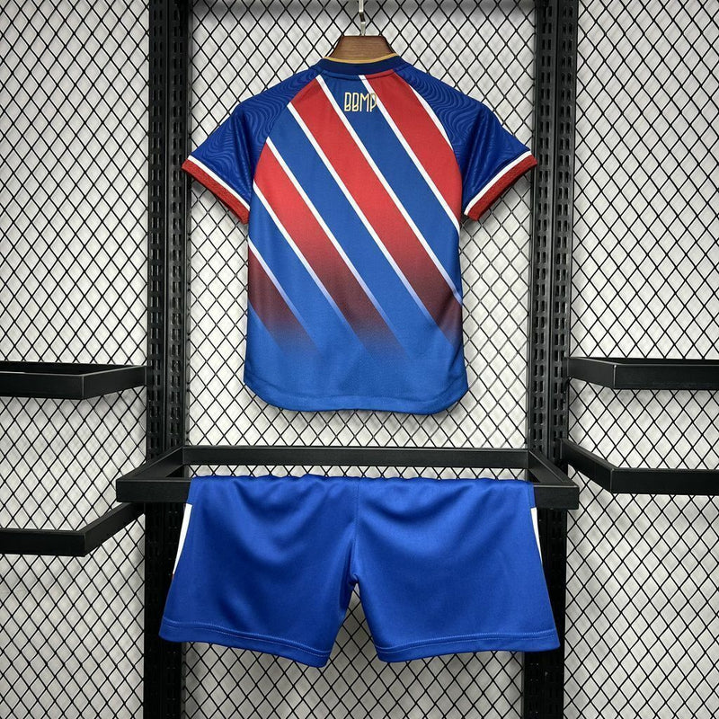 Conjunto Infantil Bahia II 24/25 - Azul/Vermelho