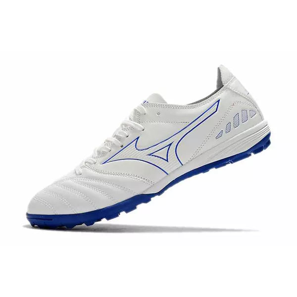 Chuteira Society Mizuno Morelia Neo (TF) - Branco e Azul