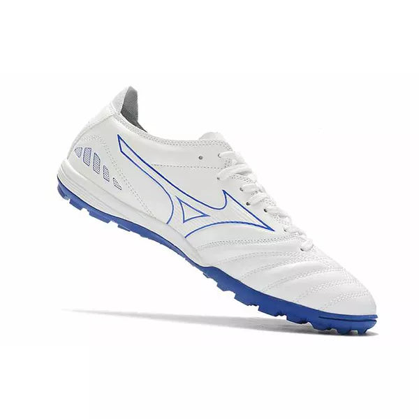 Chuteira Society Mizuno Morelia Neo (TF) - Branco e Azul