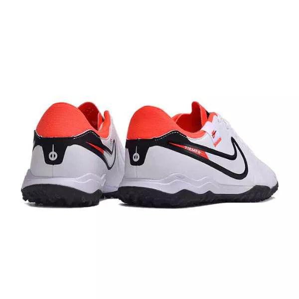 Chuteira Society Nike Tiempo (TF) - Branco/Laranja