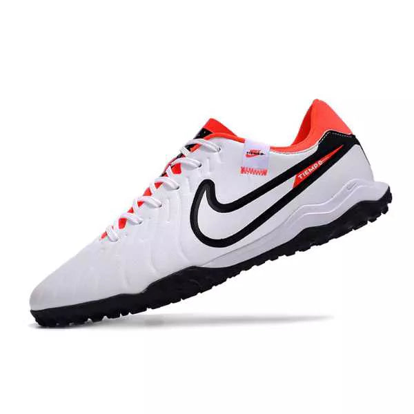 Chuteira Society Nike Tiempo (TF) - Branco/Laranja
