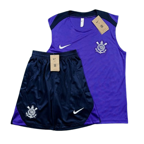Conjunto de Treino Corinthians Regata e Shorts 25/26 - Roxa e Azul Marinho - Masculino