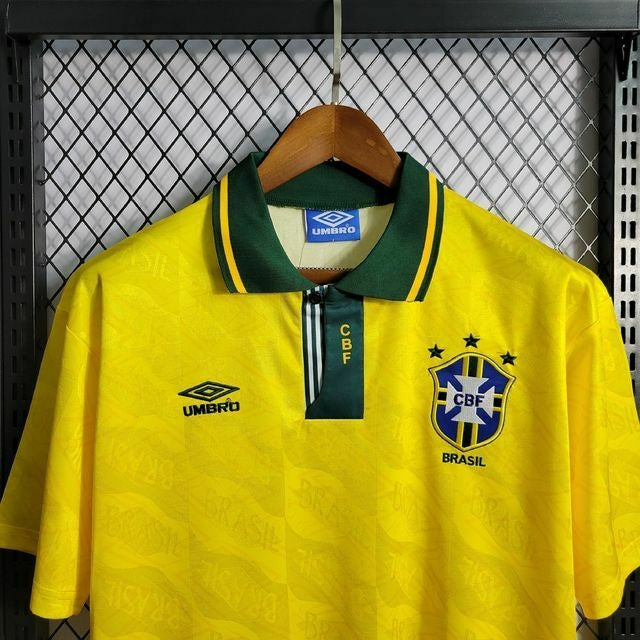 Camisa Brasil Home I 1993 - Amarela - Retrô Masculina