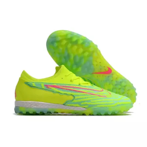 Chuteira Society Nike Phantom (TF) - Verde com Rosa